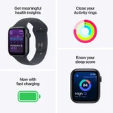 Смарт часовник Apple Watch SE, 1.78'', 44 mm, M/L, тъмносив