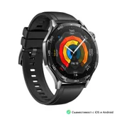 Часовник - Huawei Watch GT5 Vili-B19F, 1.43", Amoled 466x466 PPI 326, BT5.2 BLE/BR/EDR, 5ATM, 524mAh, Screenshot sharing, support message input, message notifications, Battery life up to 14 days, Compatible with iOS and Android devices, Black Fluoroelastomer
