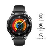 Часовник - Huawei Watch GT5 Vili-B19F, 1.43", Amoled 466x466 PPI 326, BT5.2 BLE/BR/EDR, 5ATM, 524mAh, Screenshot sharing, support message input, message notifications, Battery life up to 14 days, Compatible with iOS and Android devices, Black Fluoroelastomer