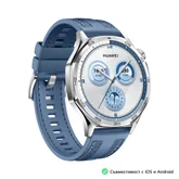 Часовник - Huawei Watch GT5  Vili-B19W, 1.43", Amoled 466x466 PPI 326, BT5.2 BLE/BR/EDR, 5ATM, 524mAh, Screenshot sharing, support message input, message notifications, Battery life up to 14 days, Compatible with iOS and Android devices, Blue Woven