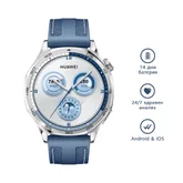 Часовник - Huawei Watch GT5  Vili-B19W, 1.43", Amoled 466x466 PPI 326, BT5.2 BLE/BR/EDR, 5ATM, 524mAh, Screenshot sharing, support message input, message notifications, Battery life up to 14 days, Compatible with iOS and Android devices, Blue Woven