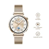 Часовник - Huawei Watch GT5 Jana-B19M, 1.32", Amoled 466x466 PPI 352, , BT5.2 BLE/BR/EDR, 5ATM, 524mAh, Screenshot sharing, support message input, message notifications, Battery life up to 7 days, Compatible with iOS and Android devices, Gold Milanese