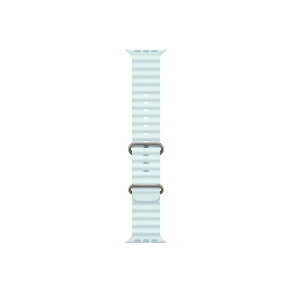 Каишка за часовник - Apple Watch 49mm Band: Ice&nbsp;Blue Ocean&nbsp;Band - Natural Titanium Finish