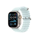 Каишка за часовник - Apple Watch 49mm Band: Ice&nbsp;Blue Ocean&nbsp;Band - Natural Titanium Finish