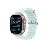 Каишка за часовник - Apple Watch 49mm Band: Ice Blue Ocean Band Extension - Natural Titanium Finish