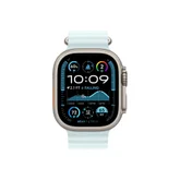 Каишка за часовник - Apple Watch 49mm Band: Ice Blue Ocean Band Extension - Natural Titanium Finish