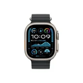 Каишка за часовник - Apple Watch 49mm Band: Black Ocean&nbsp;Band - Natural Titanium Finish