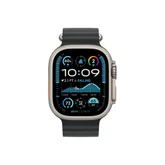 Каишка за часовник - Apple Watch 49mm Band: Black Ocean Band Extension - Natural Titanium Finish
