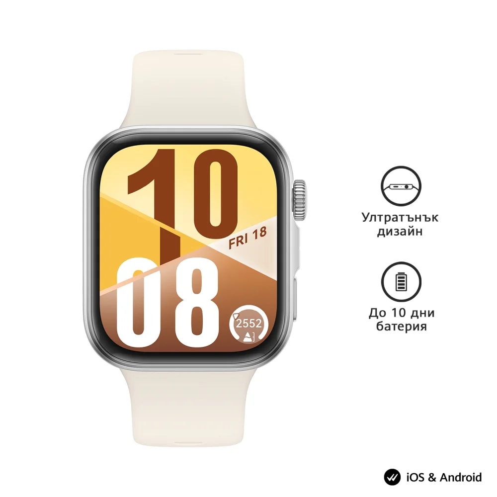 Часовник - Huawei Watch Fit 4, Seiya-B19F, White