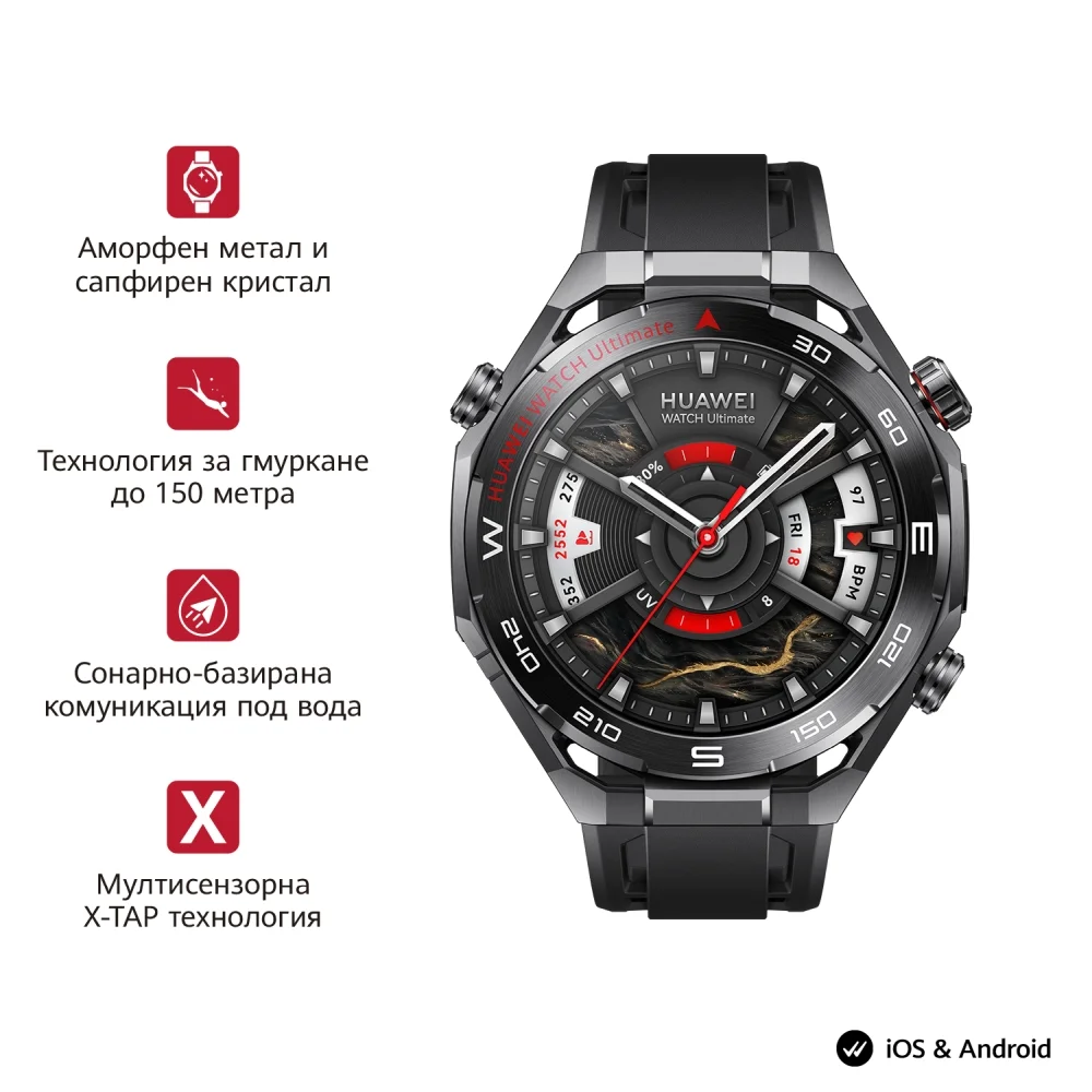 Часовник - Huawei Watch Ultimate 2 March-B19 Black