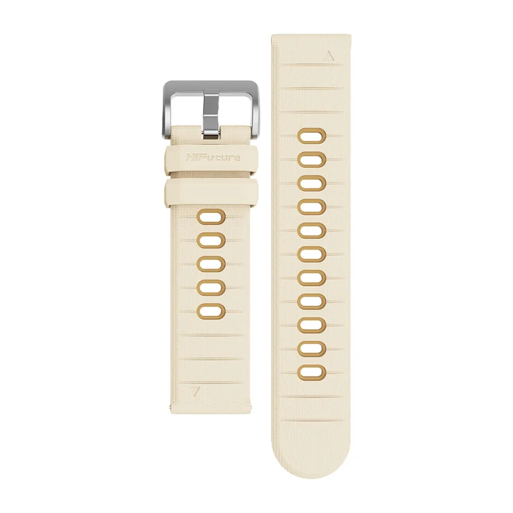 Каишка за часовник - HiFuture Pilot-S Latte, Bio-Color Injection, Powder Metallurgy Stainless Steel Buckle, Solid Silicone, Unique Patterns, Fit Size: 22mm