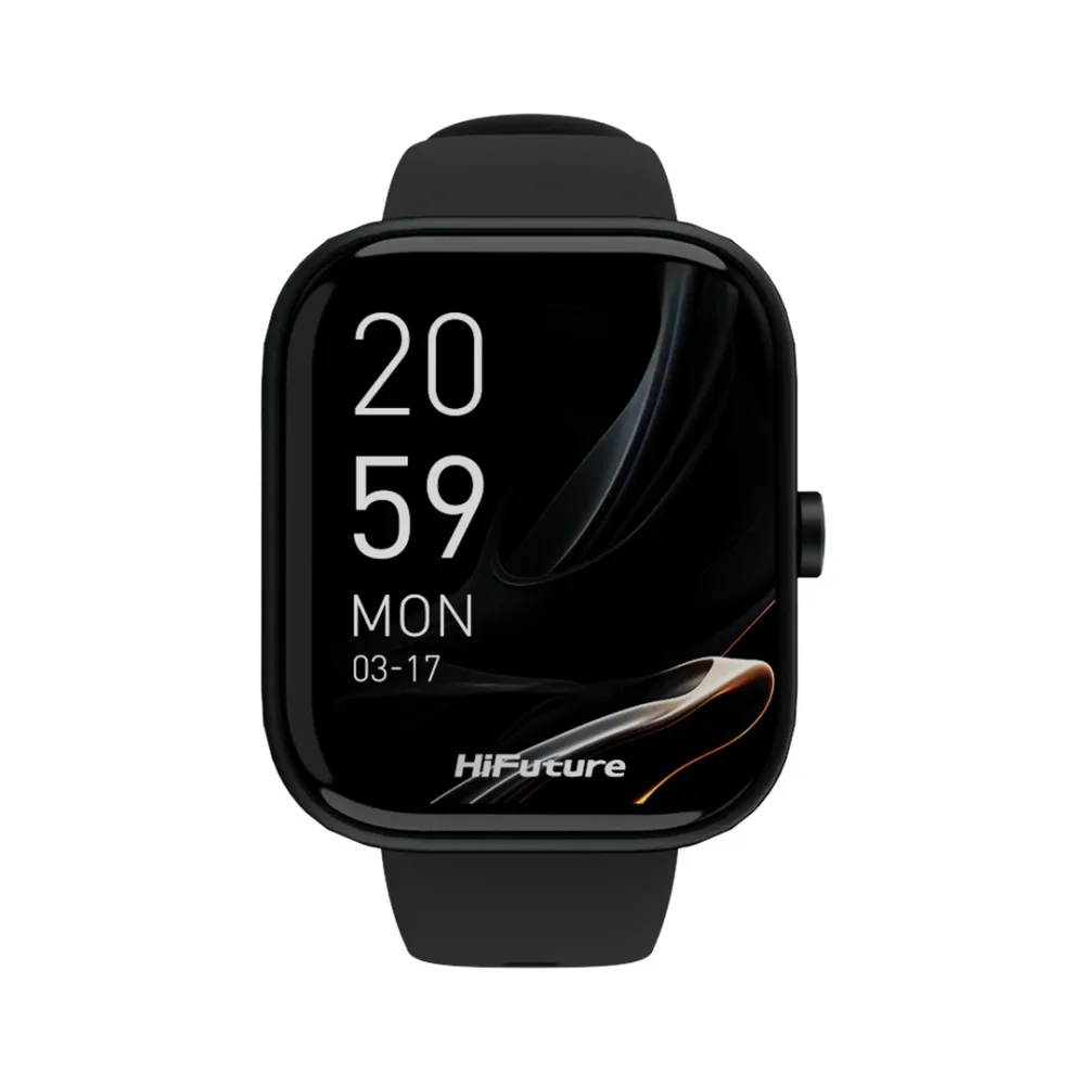 Часовник - HiFuture Lume Black, 1.85 " IPS, Powered by Dual Core, Aerospace-Grade Ultra Light Aluminum Frame, Bluetooth Call, 3D User Interface, 1ATM Waterproof, 24/7 True Heart Rate & Blood Oxygen Sensor, 100+ Sports Mode, Up to 7 days daily use