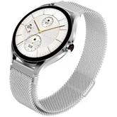 Часовник - HiFuture Aura2 Silver, 1.32 "AMOLED, Powered by Dual Core, Metallic Frame, Bluetooth Call, 3D User Interface, 1ATM Waterproof, 24/7 True Heart Rate & Blood Oxygen Sensor, 100+ Sports Mode, Up to 7 days daily use, Extra Silicone Strap inbox