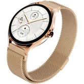 Часовник - HiFuture Aura2 Rose Gold, 1.32 "AMOLED, Powered by Dual Core, Metallic Frame, Bluetooth Call, 3D User Interface, 1ATM Waterproof, 24/7 True Heart Rate & Blood Oxygen Sensor, 100+ Sports Mode, Up to 7 days daily use, Extra Silicone Strap inbox