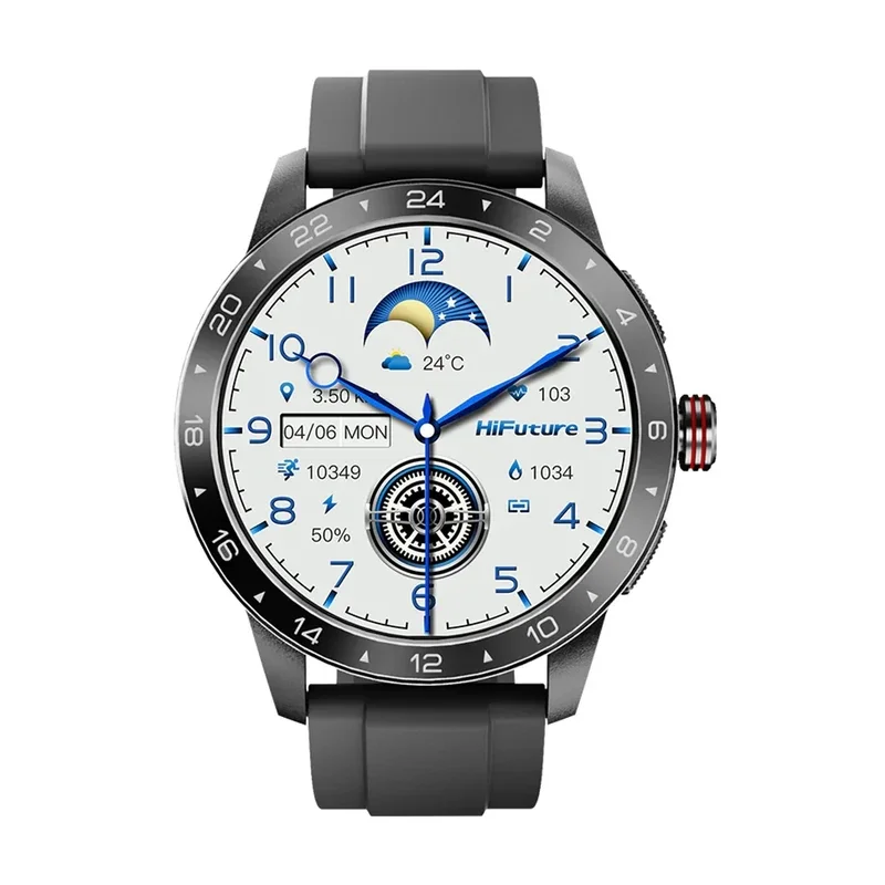 Часовник - HiFuture Flex 2 Black, 1.39" FHD, 360?360, Bluetooth Call, IP68 Waterproof, 24/7 True Heart Rate & Blood Oxygen Sensor, Up to 10 days daily use, 100+ Sports Mode