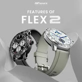 Часовник - HiFuture Flex 2 Black, 1.39" FHD, 360?360, Bluetooth Call, IP68 Waterproof, 24/7 True Heart Rate & Blood Oxygen Sensor, Up to 10 days daily use, 100+ Sports Mode