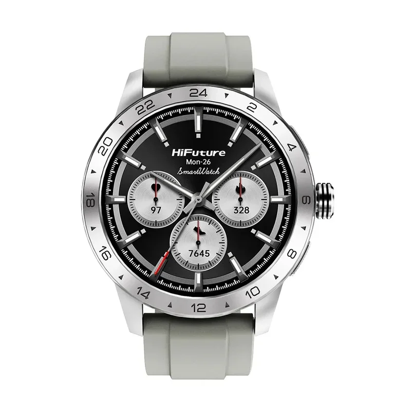 Часовник - HiFuture Flex 2 Silver, 1.39" FHD, 360?360, Bluetooth Call, IP68 Waterproof, 24/7 True Heart Rate & Blood Oxygen Sensor, Up to 10 days daily use, 100+ Sports Mode