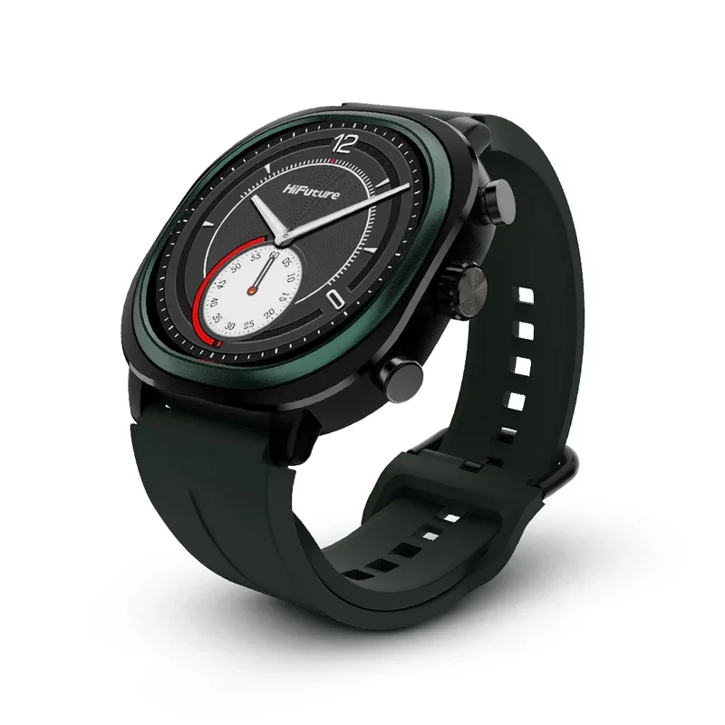 Часовник - HiFuture AIX Lite Green,  1.43" AMOLED,  466*466, Powered by Dual Core & Syntra AI, Bluetooth Call, 1ATM Waterproof, Sixth Generation Health Sensor, Up to 10 days daily use, Extra Fabric Strap inbox