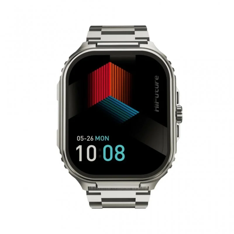 Часовник - HiFuture Ultra 3 Pro Silver, 2.04" IPS, 368x448, Bluetooth Call, IP68 Waterproof, 24/7 True Heart Rate & Blood Oxygen Sensor, Up to 7 days daily use, 100+ Sports Mode
