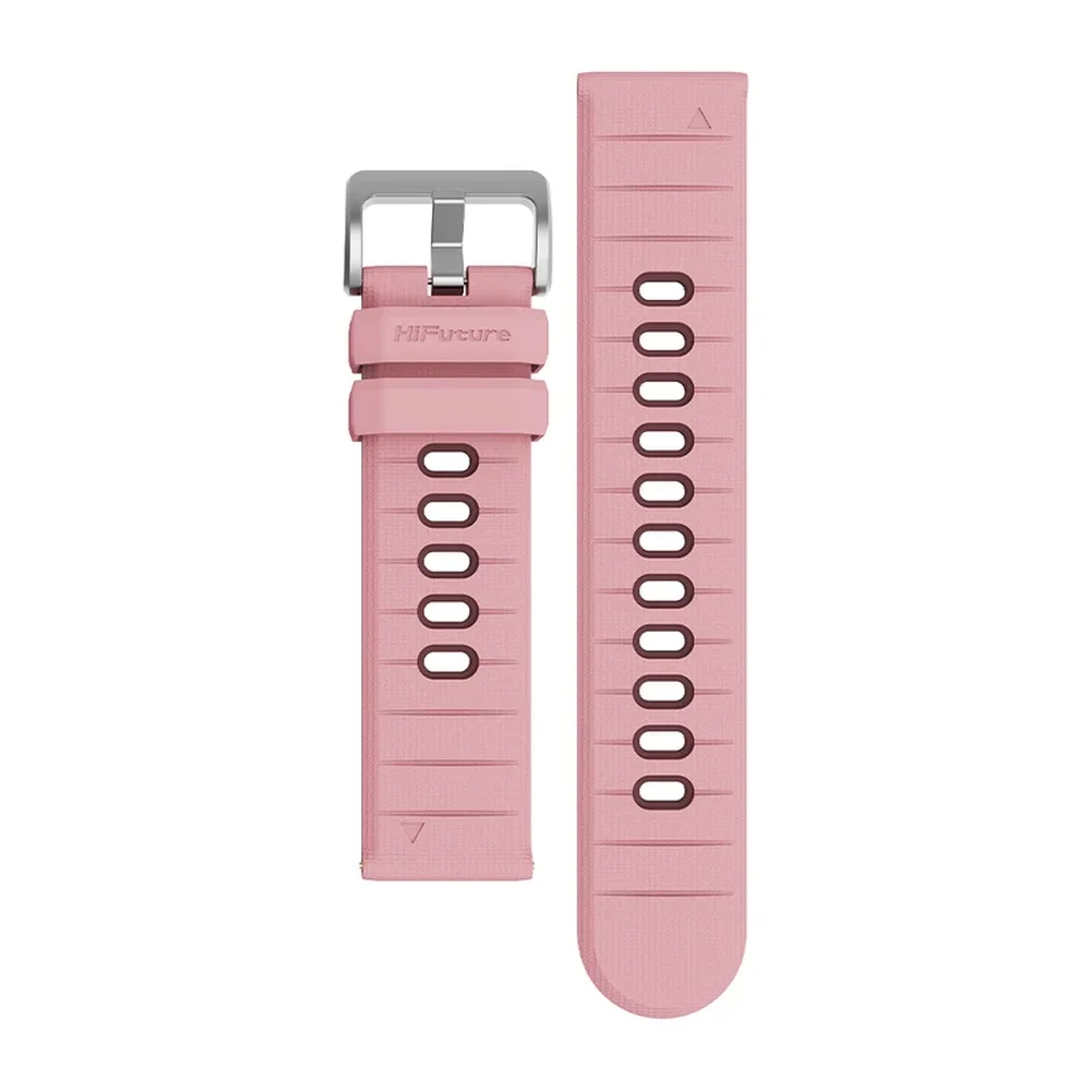 Каишка за часовник - HiFuture Pilot-S Pink, Bio-Color Injection, Powder Metallurgy Stainless Steel Buckle, Solid Silicone, Unique Patterns, Fit Size: 22mm