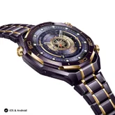Часовник - Huawei  Watch Ultimate Design Royal Gold, Long-B69, Purple ceramic bezel with 18K gold
