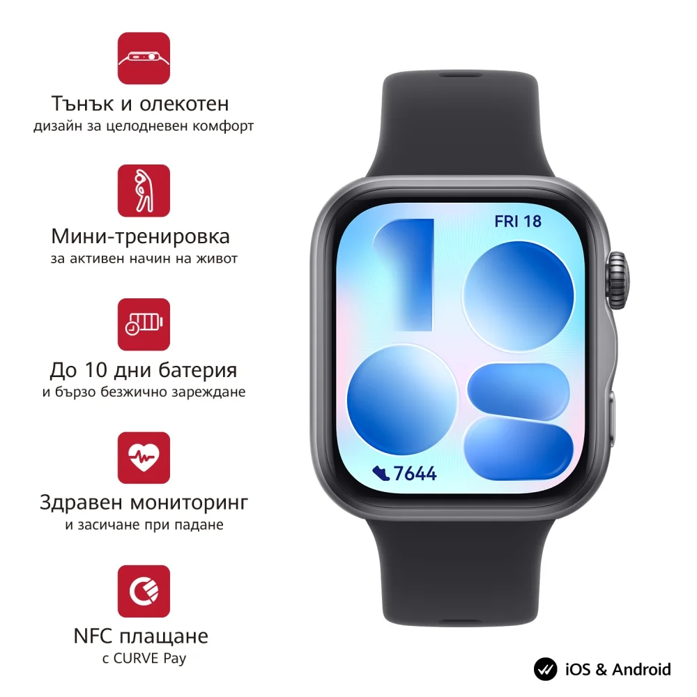 Часовник - Huawei Watch Fit 5 Niki-B19F Black